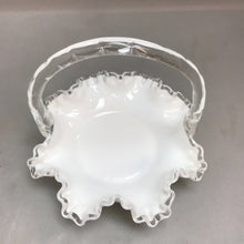 Load image into Gallery viewer, Vintage Fenton Silver Crest Spanish Lace Milk Glass Basket (7&quot;)
