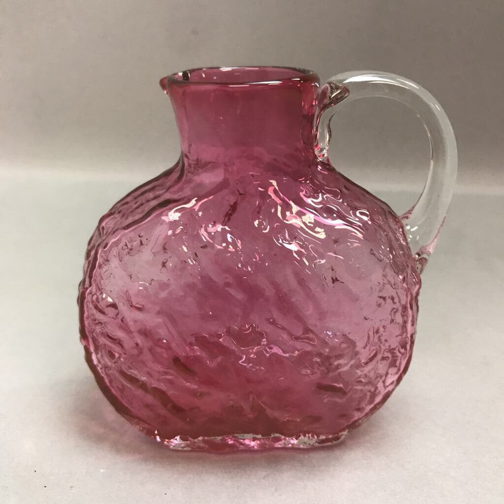 Cranberry Pebble Glass Pitcher Vintage Pilgrim (4.5in)