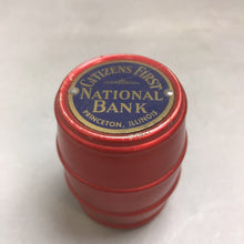 Load image into Gallery viewer, Red Barrel Citizens First National Bank Princeton Illnois Coin Bank (3&quot;)

