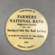 Load image into Gallery viewer, Vintage Farmers National Bank Princeton ILL Purse Mirror (2")

