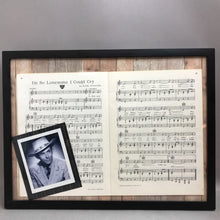 Load image into Gallery viewer, Framed Hank Williams Sheet Music &amp; Portrait (~15.5x20.5)
