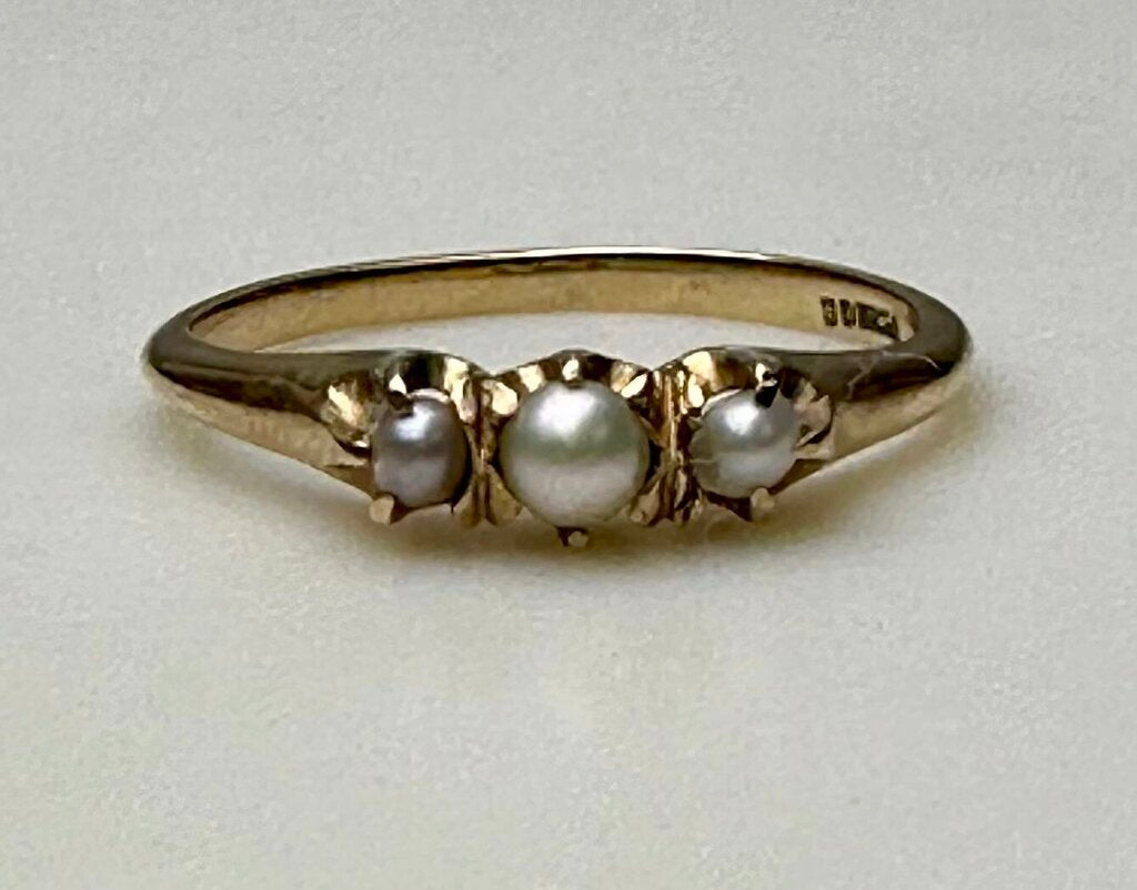 Vintage 14K Gold Pearl Ring sz 5.5 (2.0g)