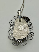 Load image into Gallery viewer, Vintage Sterling Amethyst Druzy 2&quot; Pendant Signed JR on 18&quot; Chain
