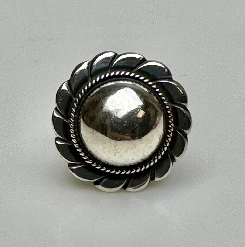 Vintage Sterling Navajo Modernist Dome Concho Ring sz 6.5