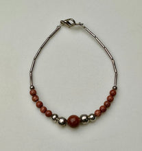 Load image into Gallery viewer, Sterling Sunstone Beaded Necklace Bracelet &amp; Earrings Set
