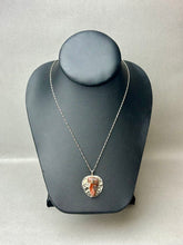 Load image into Gallery viewer, Sterling Red Crazy Lace Agate 1.25" Pendant on 19" Chain
