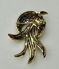 Load image into Gallery viewer, Vintage Bronze Yellow &amp; Orange Rhinestone Brooch Pin &amp; Clip Earrings Set

