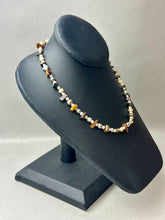 Load image into Gallery viewer, Freshwater Pearl Tigers Eye Beaded 16&quot; Necklace
