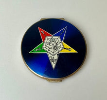 Load image into Gallery viewer, Vintage Stratton UK Eastern Star Masonic Powder Sifter Compact (3&quot;)
