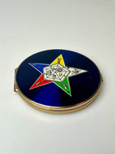 Load image into Gallery viewer, Vintage Stratton UK Eastern Star Masonic Powder Sifter Compact (3&quot;)

