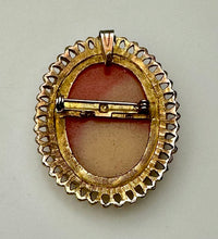 Load image into Gallery viewer, Vintage Cameo w/ Chain Rhinestone Necklace Detail (2.25&quot;)
