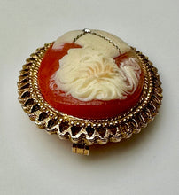 Load image into Gallery viewer, Vintage Cameo w/ Chain Rhinestone Necklace Detail (2.25&quot;)
