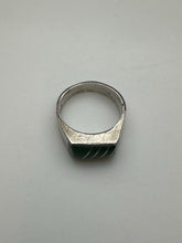 Load image into Gallery viewer, Vintage Sterling Malachite Ring Signed sz 10
