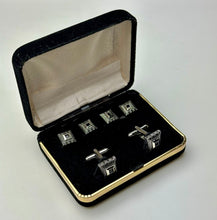Load image into Gallery viewer, Stainless Steel Onyx Dress Set Cufflinks &amp; Shirt Studs NIB
