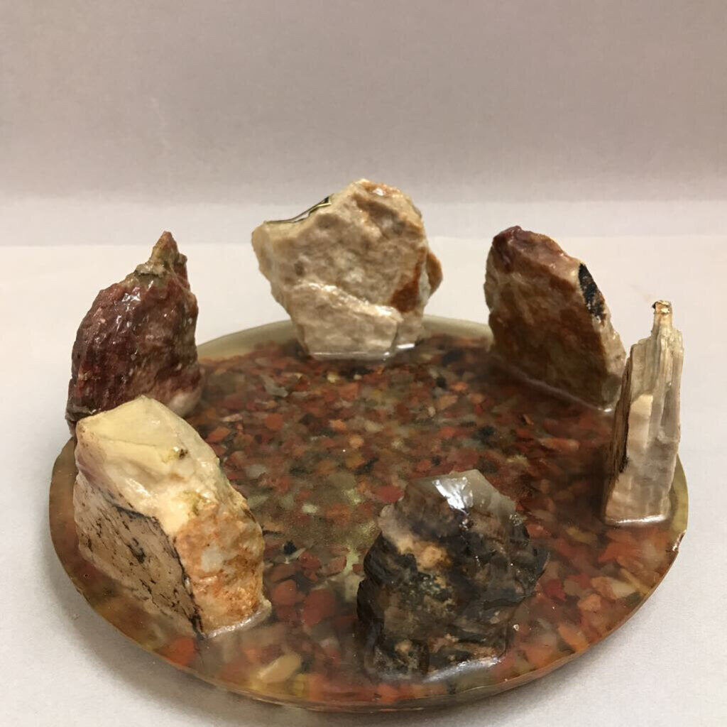 Genuine Petrified Wood and Stone Decorative Centerpiece (6.5in)