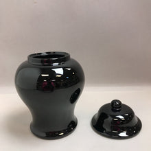 Load image into Gallery viewer, Black Ceramic Ginger Jar with Lid (10.5in)
