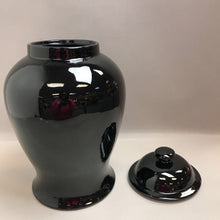 Load image into Gallery viewer, Black Ceramic Ginger Jar with Lid (17in)
