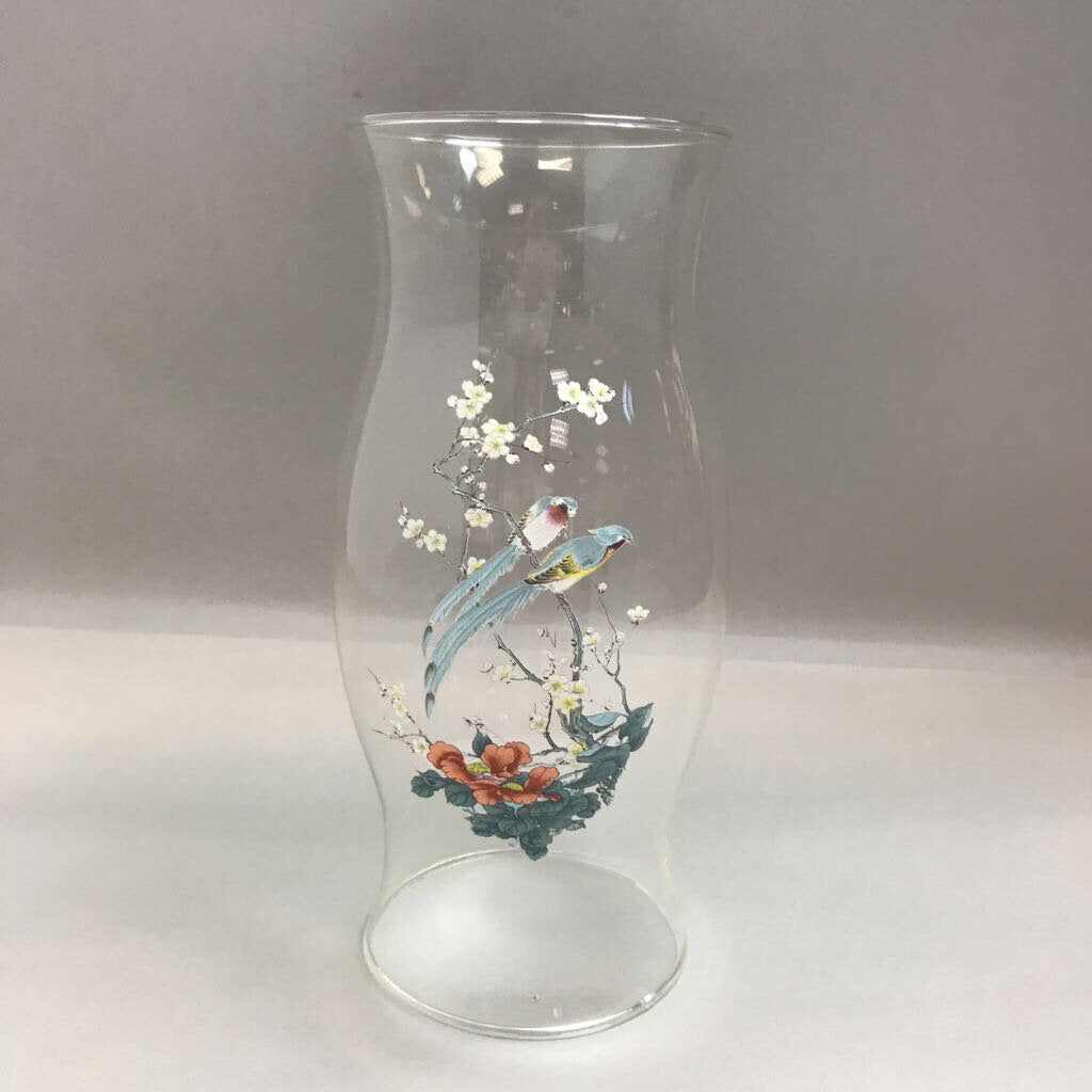 Vintage Hand Painted Hurricane Glass Globe Chimney (11