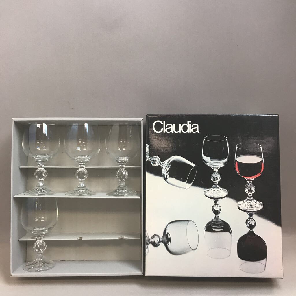 Vintage Set of 4 Claudia 190ml Lead Crystal Wine Glasses