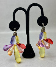 Load image into Gallery viewer, Vintage Rainbow Lucite Beaded Statement 20" Necklace &amp; 3" Earrings Set
