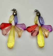 Load image into Gallery viewer, Vintage Rainbow Lucite Beaded Statement 20" Necklace &amp; 3" Earrings Set
