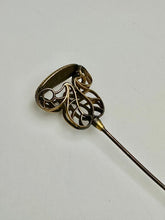 Load image into Gallery viewer, Antique Victorian Monogrammed Signet Hat Stick Pin (9&quot;)
