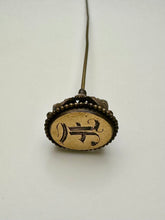 Load image into Gallery viewer, Antique Victorian Monogrammed Signet Butterfly Hat Stick Pin (9&quot;)
