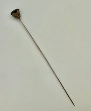 Load image into Gallery viewer, Antique Victorian Monogrammed Signet Butterfly Hat Stick Pin (9&quot;)
