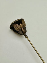 Load image into Gallery viewer, Antique Victorian Monogrammed Signet Butterfly Hat Stick Pin (9&quot;)
