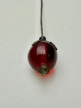 Load image into Gallery viewer, Antique Victorian Red Glass Bead Hat Stick Pin (4&quot;)
