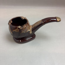 Load image into Gallery viewer, Vintage Napcoware Pipe Shaped Brown Drip Ceramic Ashtray (5x9)
