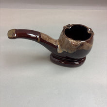 Load image into Gallery viewer, Vintage Napcoware Pipe Shaped Brown Drip Ceramic Ashtray (5x9)
