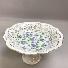 Load image into Gallery viewer, Vintage Lefton PedestalmPlate Flowers Lace Edge (4x8)
