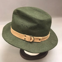 Load image into Gallery viewer, Vintage Olive Green Linen Traveller Hat (XL)
