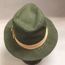 Load image into Gallery viewer, Vintage Olive Green Linen Traveller Hat (XL)
