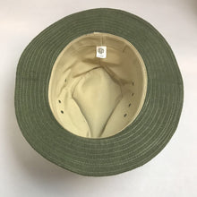 Load image into Gallery viewer, Vintage Olive Green Linen Traveller Hat (XL)
