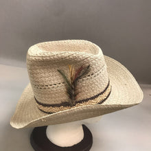 Load image into Gallery viewer, Mens Western Straw Hat with Feather (M)
