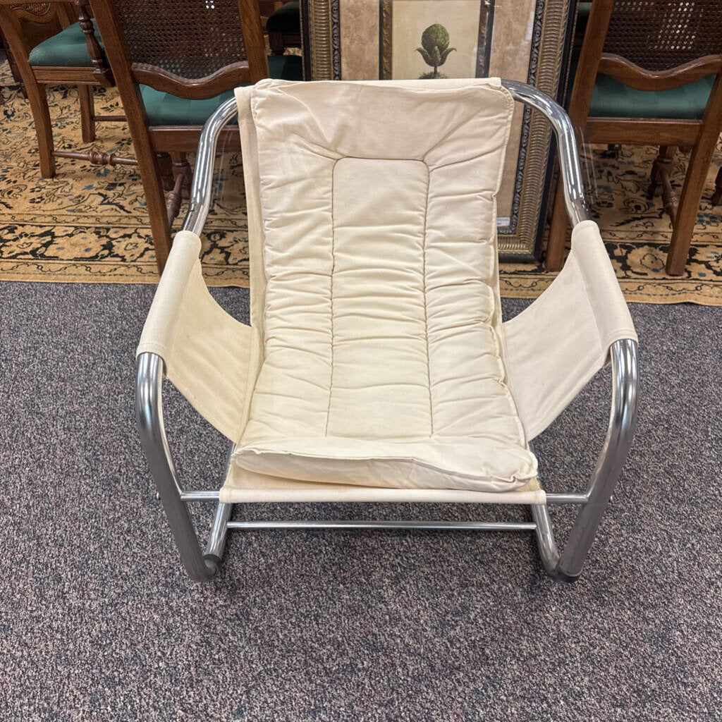 Chrome Frame / Fabric Chair (27x25x23)
