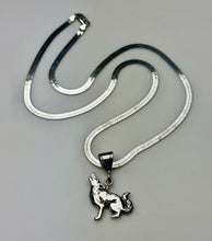 Load image into Gallery viewer, Liberty Sterling Howling Wolf Pendant on 24&quot; Flat Chain
