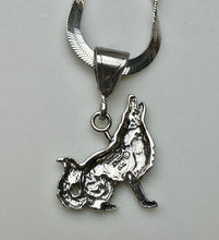 Load image into Gallery viewer, Liberty Sterling Howling Wolf Pendant on 24&quot; Flat Chain
