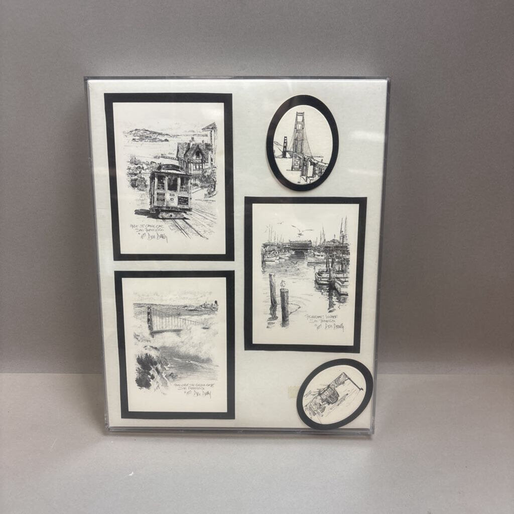 Framed Collection of Sketches By Don Davey (14x11)