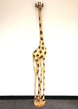 Load image into Gallery viewer, Wood Carved Giraffe Statue (70&quot;)
