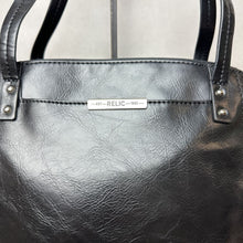 Load image into Gallery viewer, Vintage Relic Black Faux Leather Shoulder Bag Purse (12x14x5&quot;)
