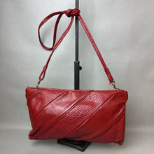 Load image into Gallery viewer, Vintage Leather Express Red Leather Convertible Clutch Crossbody Purse (7x12&quot;)
