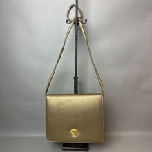 Load image into Gallery viewer, Vintage Bueno Metallic Gold Faux Leather Crossbody Purse (7x8x2&quot;)
