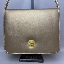 Load image into Gallery viewer, Vintage Bueno Metallic Gold Faux Leather Crossbody Purse (7x8x2&quot;)
