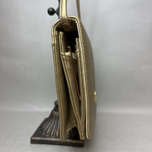 Load image into Gallery viewer, Vintage Bueno Metallic Gold Faux Leather Crossbody Purse (7x8x2&quot;)
