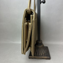 Load image into Gallery viewer, Vintage Bueno Metallic Gold Faux Leather Crossbody Purse (7x8x2&quot;)
