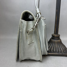 Load image into Gallery viewer, Vintage Metallic Silver Faux Leather Crossbody Purse (6x9x3&quot;)
