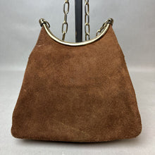 Load image into Gallery viewer, Vintage Brown Suede Gold Chain Strap Purse (9x8&quot;)
